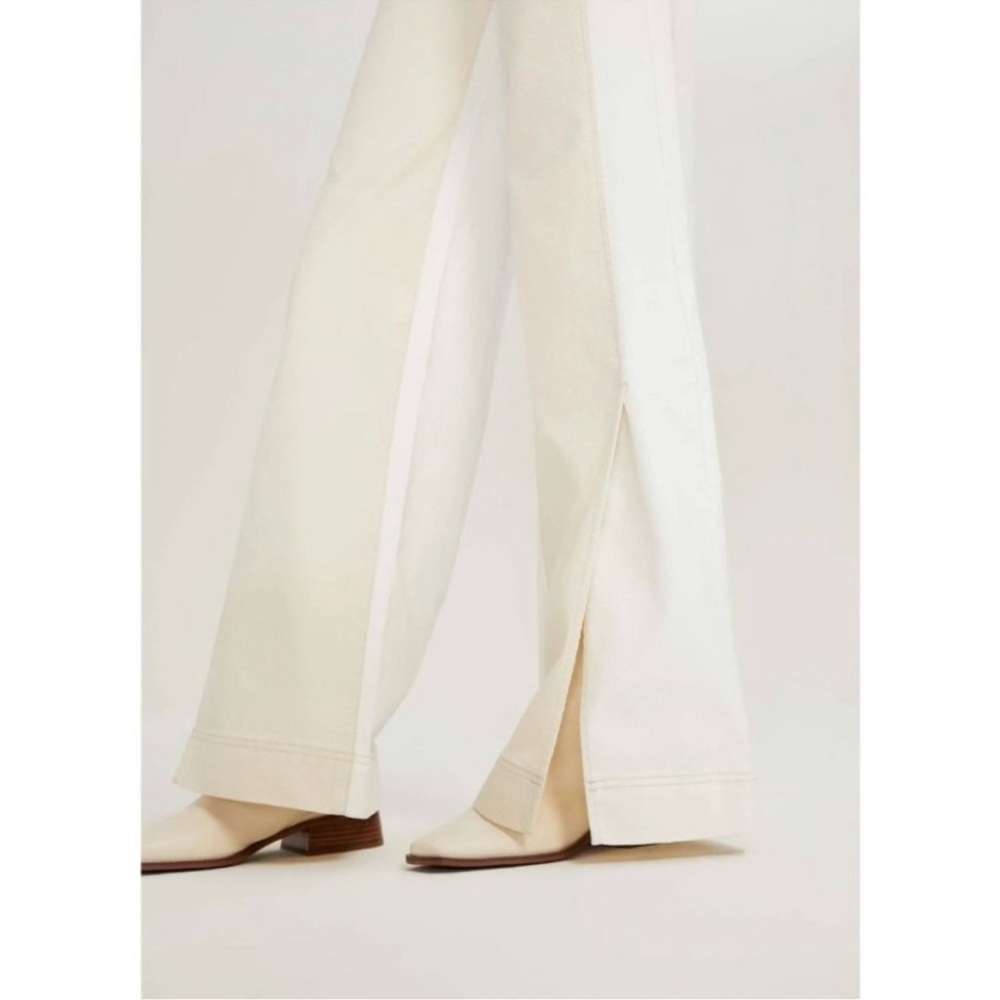 Something Navy Two Toned Wide Leg Jeans White Size 0